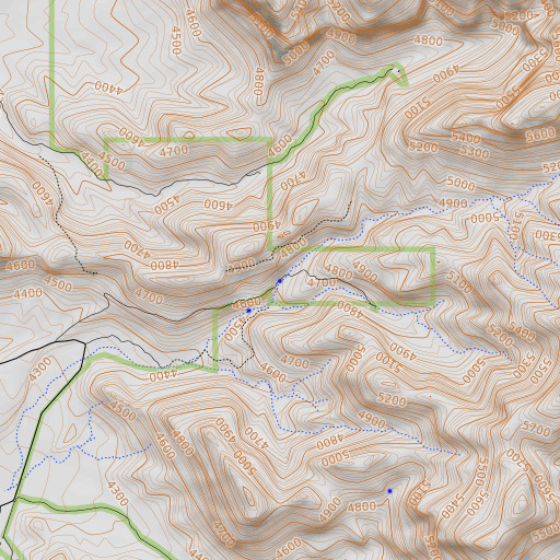 OpenTopoMap map of Ward Spring, AZ