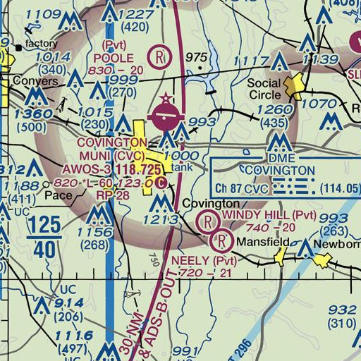 FAA VFR chart of Eastside High School, GA