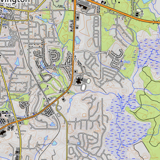 OpenTopoMap map of Eastside High School, GA