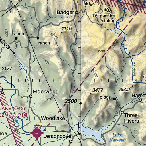 FAA VFR chart of Bear Creek, CA