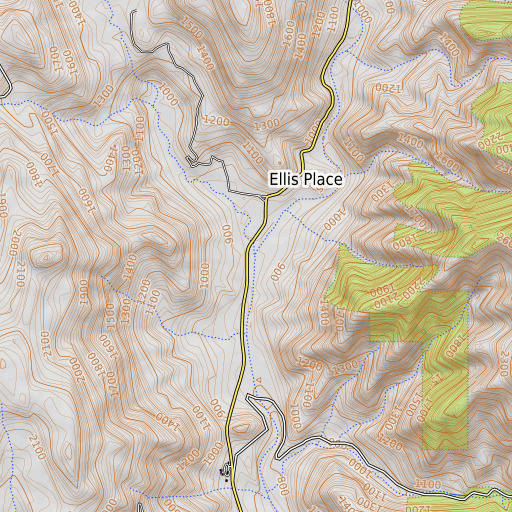 OpenTopoMap map of Bear Creek, CA