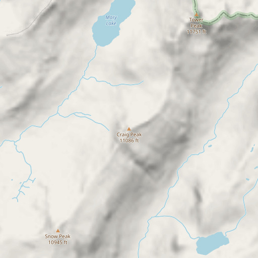 OpenStreetMap map of Craig Peak, CA
