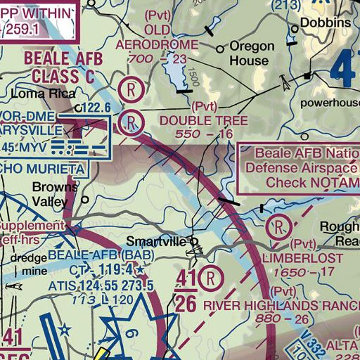 FAA VFR chart of Oat Hills, CA