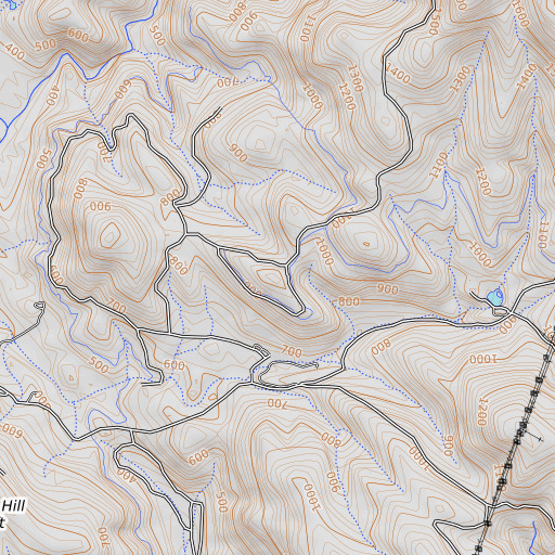 OpenTopoMap map of Oat Hills, CA