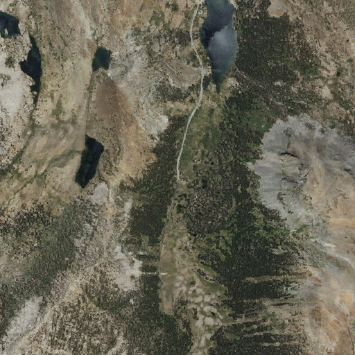Aerial imagery of Tioga Pass, CA