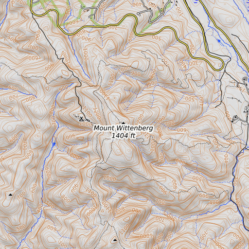 OpenTopoMap map of Mount Wittenberg, CA