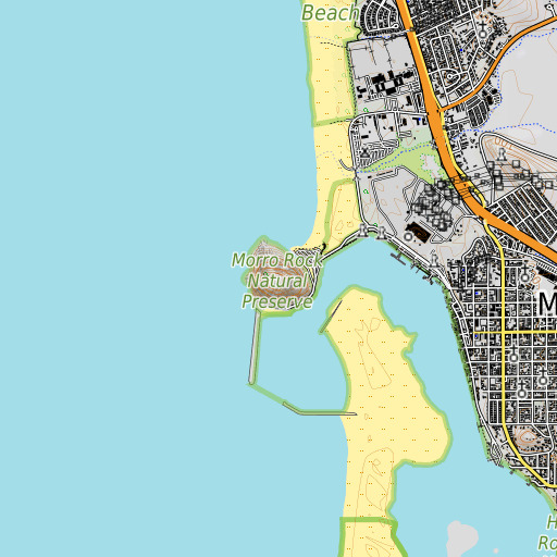 OpenTopoMap map of Morro Rock, CA