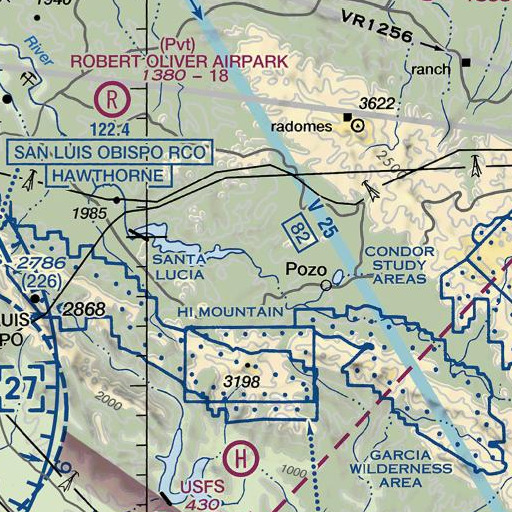 FAA VFR chart of Toro Creek, CA