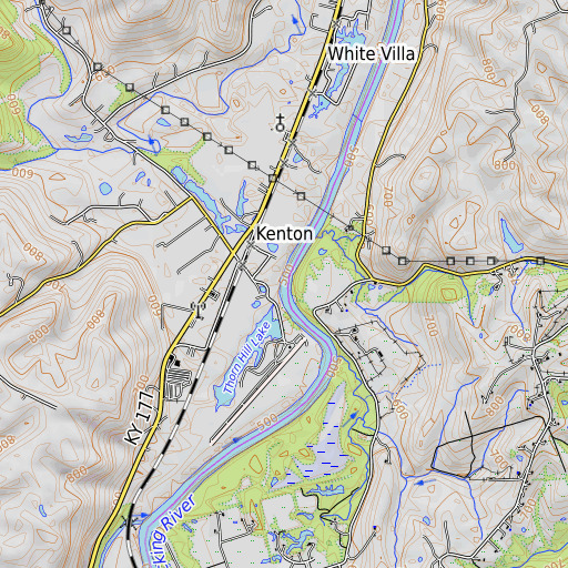 OpenTopoMap map of Benton Ferry (historical), KY