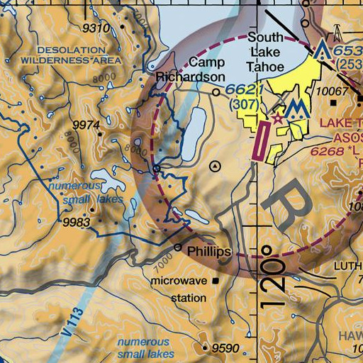 FAA VFR chart of Angora Peak, CA