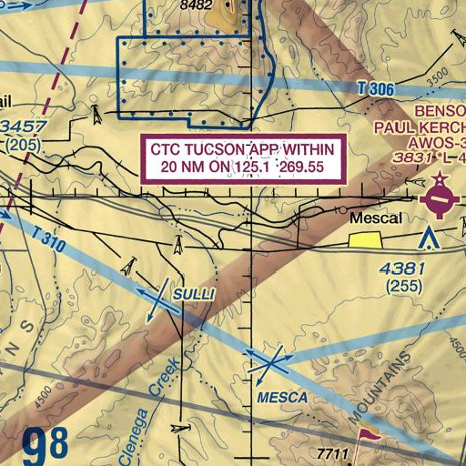 FAA VFR chart of Amole Overpass, AZ