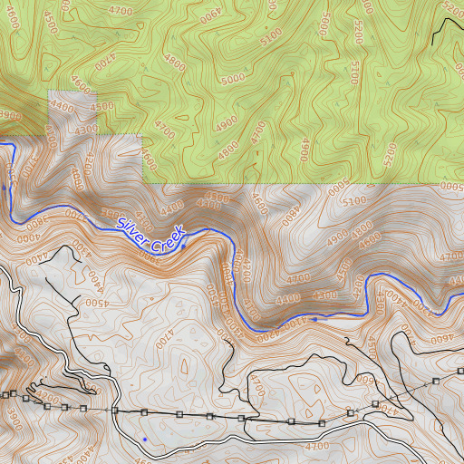 OpenTopoMap map of Bear Creek, CA