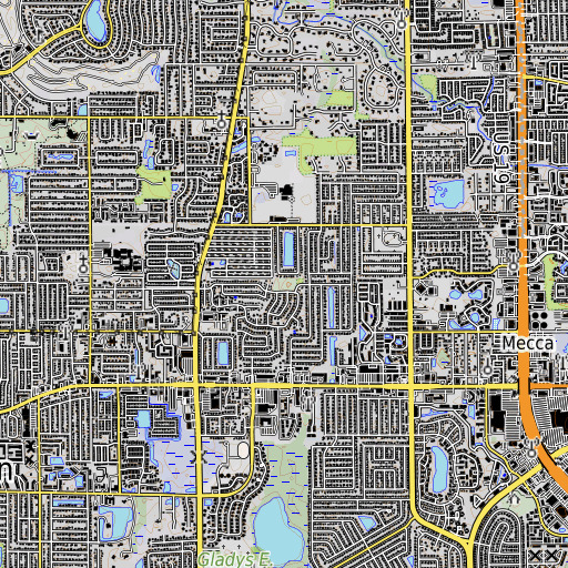 OpenTopoMap map of Amberlea Park, FL