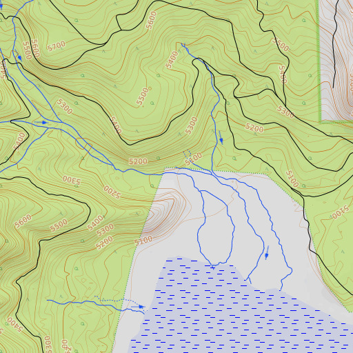 OpenTopoMap map of Bear Wallow Creek, CA