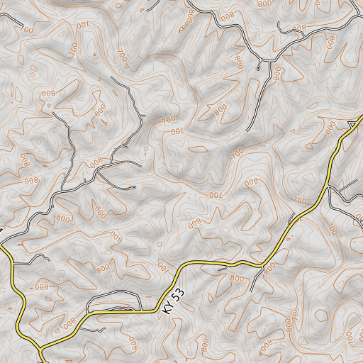 OpenTopoMap map of Big Rock Run, KY