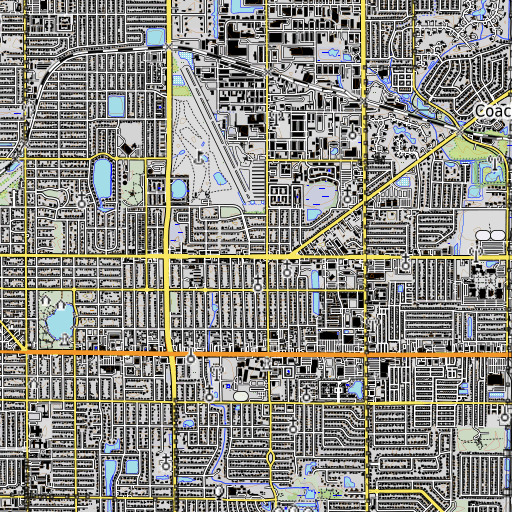 OpenTopoMap map of Drew Plaza, FL