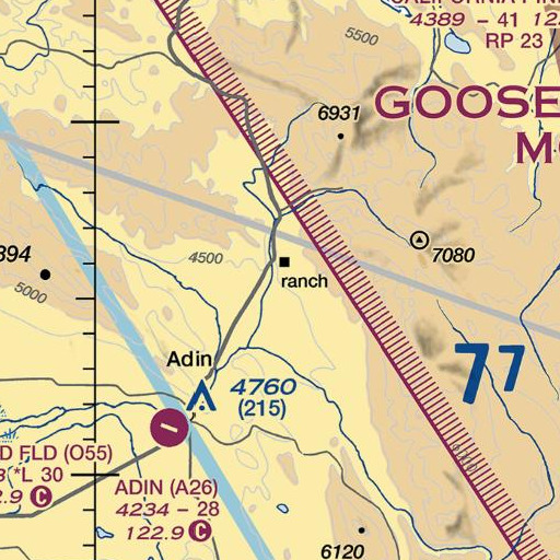 FAA VFR chart of Bennett Canyon, CA
