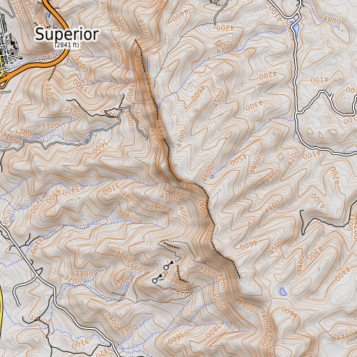 OpenTopoMap map of Apache Leap, AZ