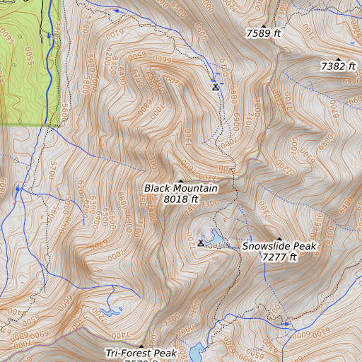 OpenTopoMap map of Black Mountain, CA