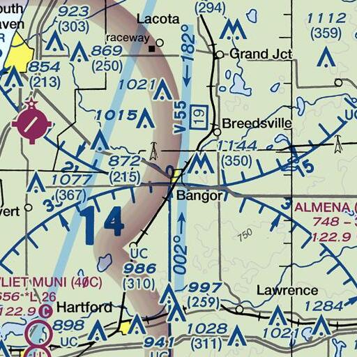 FAA VFR chart of Bangor Post Office, MI