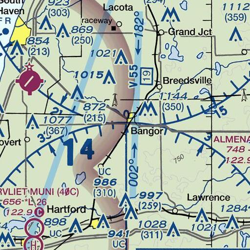 FAA VFR chart of Bangor High School, MI