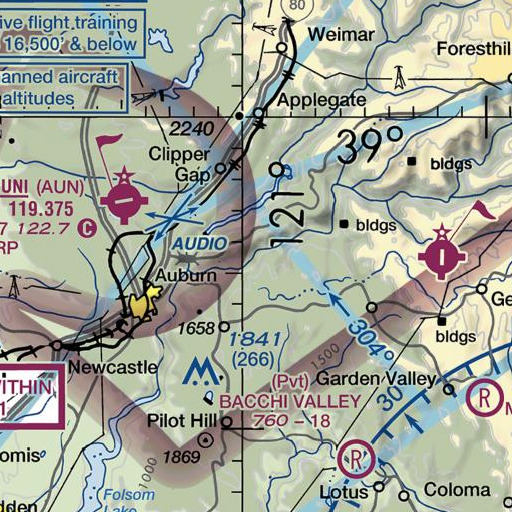 FAA VFR chart of Browns Bar, CA