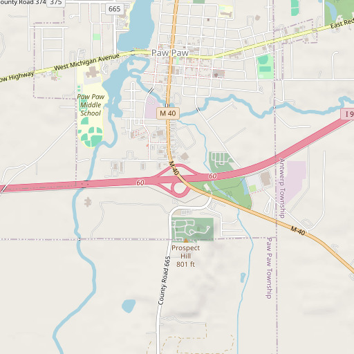 OpenStreetMap map of Interchange 60, MI
