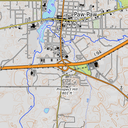 OpenTopoMap map of Interchange 60, MI