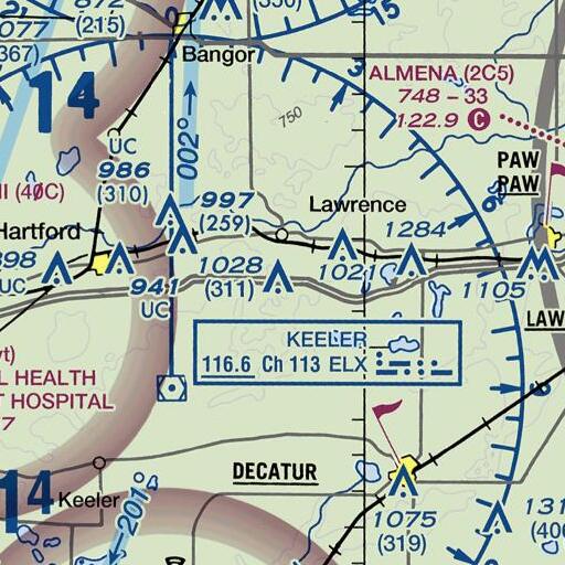 FAA VFR chart of Interchange 52, MI