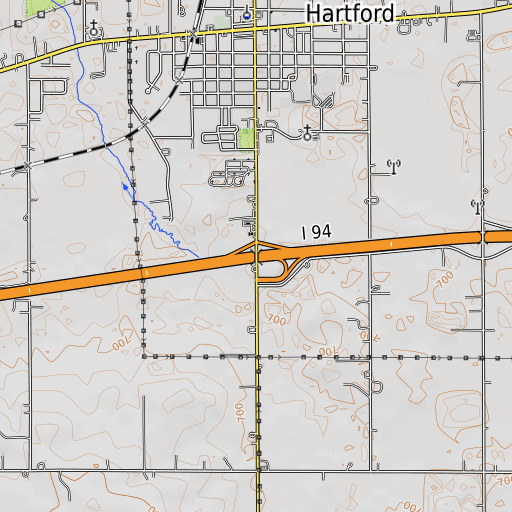 OpenTopoMap map of Interchange 46, MI