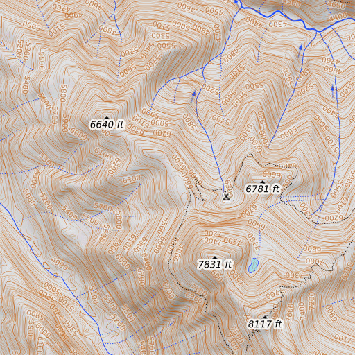 OpenTopoMap map of Browns Meadow, CA