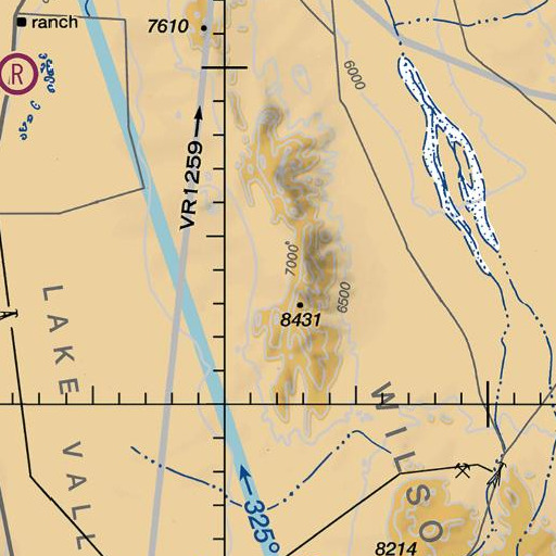 FAA VFR chart of Fortification Range Wilderness, NV