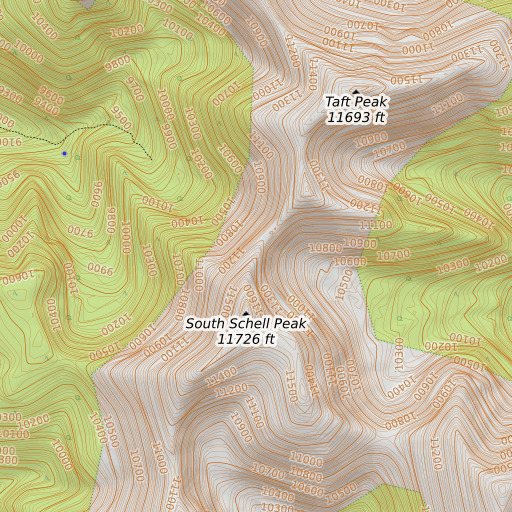 OpenTopoMap map of High Schells Wilderness, NV