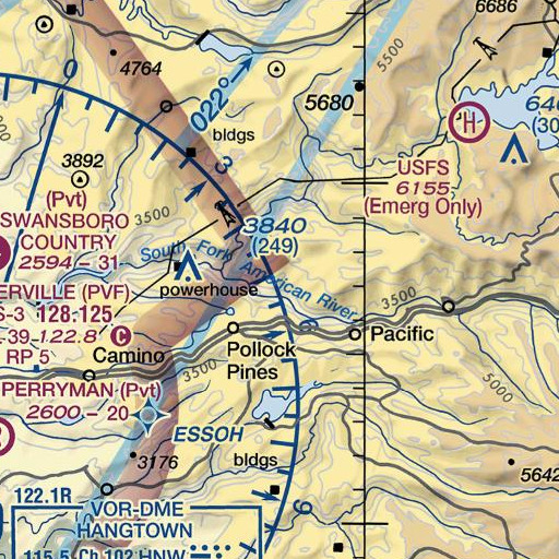 FAA VFR chart of Brush Canyon, CA