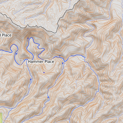 OpenTopoMap map of Brush Creek, CA
