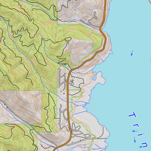 OpenTopoMap map of Brush Creek, CA