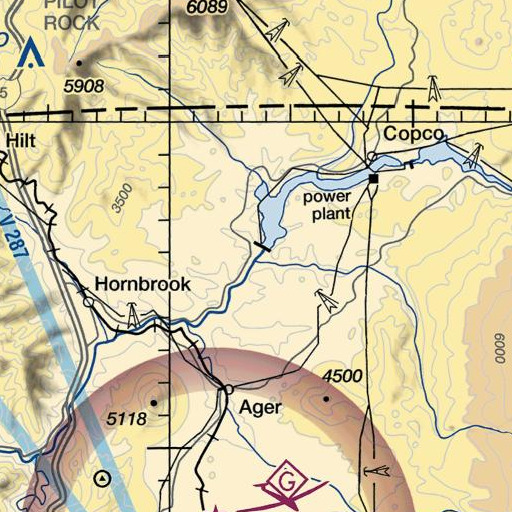 FAA VFR chart of Brush Creek, CA