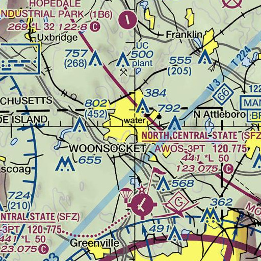 FAA VFR chart of Logee Hill, RI
