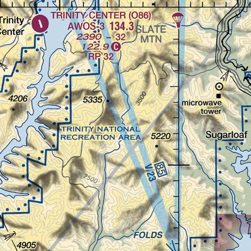 FAA VFR chart of Brush Gulch, CA