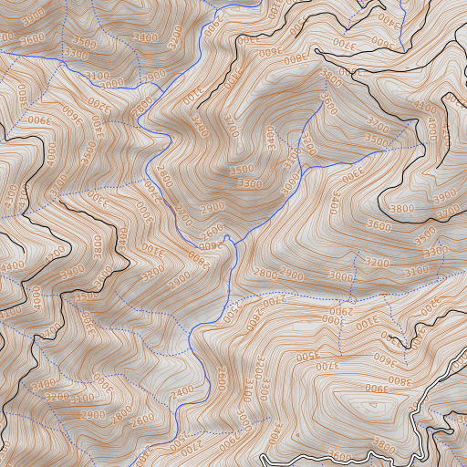OpenTopoMap map of Brush Gulch, CA