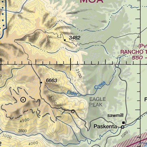 FAA VFR chart of Brush Mountain, CA