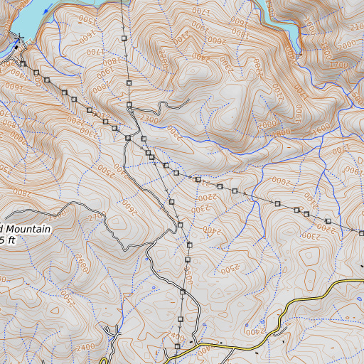 OpenTopoMap map of Brush Patch, CA