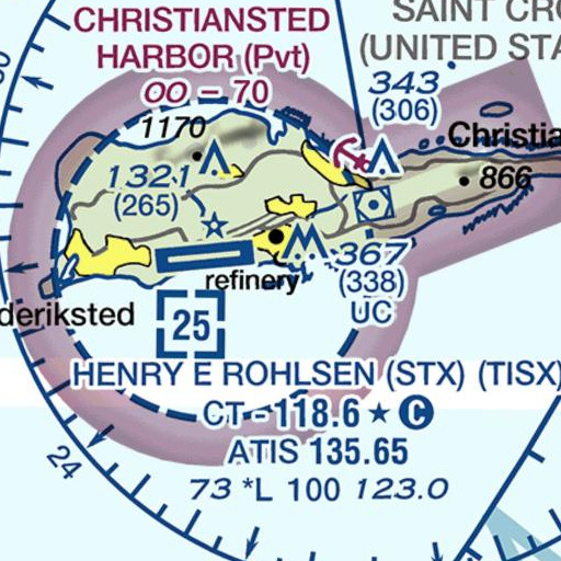FAA VFR chart of Cross Channel, VI