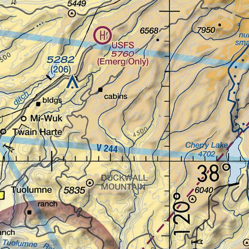 FAA VFR chart of Brushy Creek, CA
