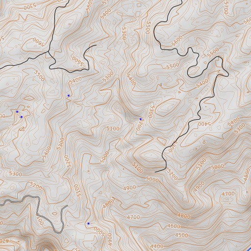 OpenTopoMap map of Brushy Creek, CA