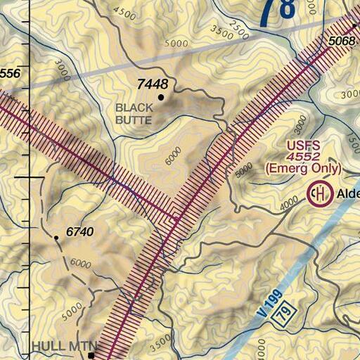 FAA VFR chart of Brushy Mountain, CA