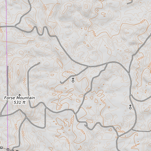 OpenTopoMap map of Apostolic Cemetery, TX