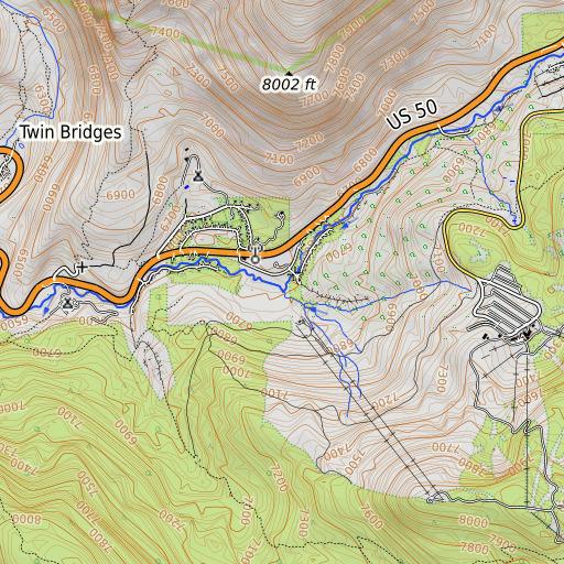 OpenTopoMap map of Bryan Creek, CA