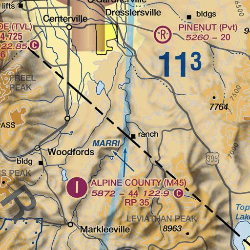 FAA VFR chart of Bryant Creek, CA
