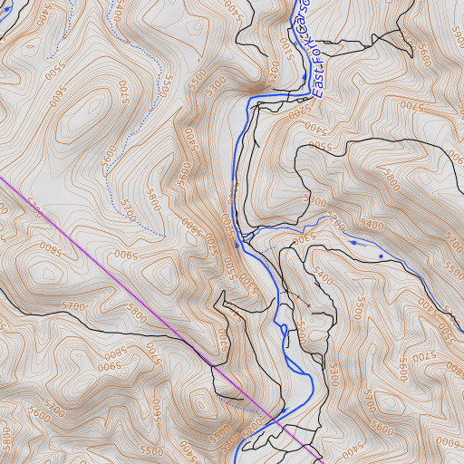 OpenTopoMap map of Bryant Creek, CA
